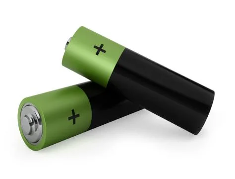 Two green batteries Stock Illustration