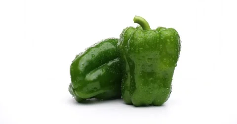 Two Green bell peppers Video stock 156426919
