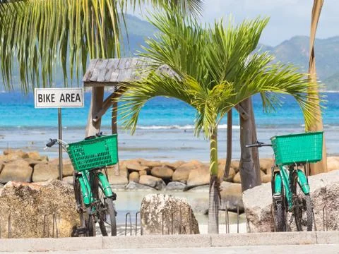 Two green bicycle Stock Photos