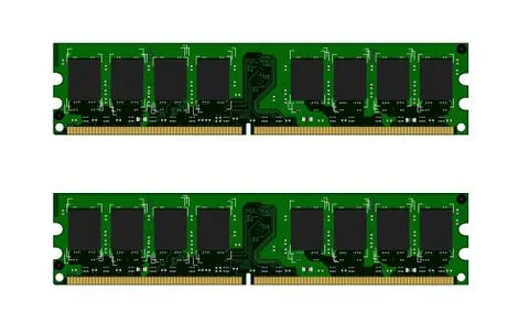 Two green ddr modules Illustrazione stock