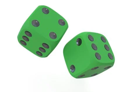 Two green dice Stock Illustration