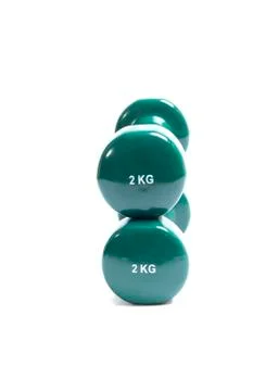 Two green dumbbells Stock Photos