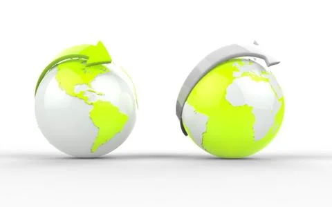 Two green globes Stock Illustration