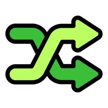 Two green intertwined arrows showing shuffle or change direction Stock Illustration