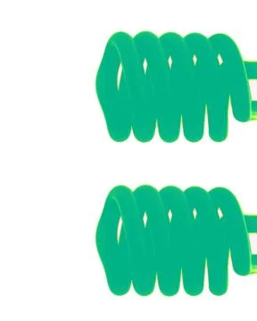 Two green lamps make E form Stock Illustration