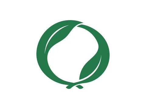 Two Green Leaves Forming A Ring Иллюстрация