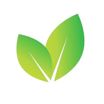 Two Green Leaves With Gradient leaf nature Stock Illustration