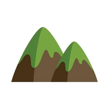 Two green mountains forming a valley illustration Stock Illustration