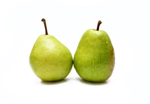 Two green pears Stock Photos