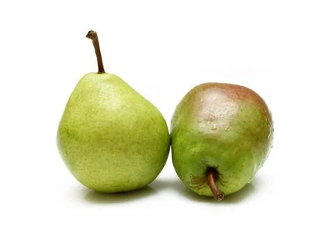 Two green pears 스톡 사진