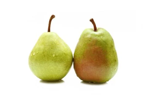 Two green pears Stock Photos