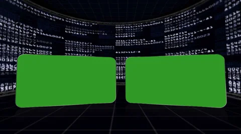 Two Green Screen Monitors in Numbers Roo... | Stock Video | Pond5