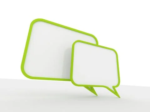 Two green speech bubble isolated on white background Stock Illustration