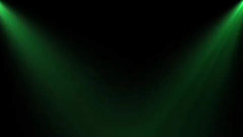 Two Green Top Corner Spot  Bright Light Stage Animation on Black Background Stock Footage 301581866