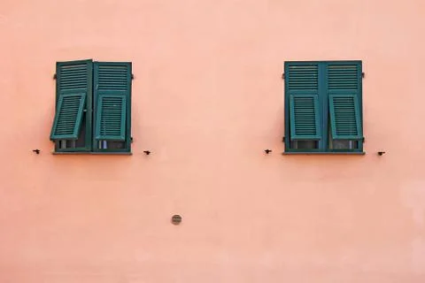 Two green windows Stock Photos
