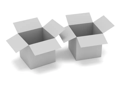 Two grey open boxes Illustrazione stock