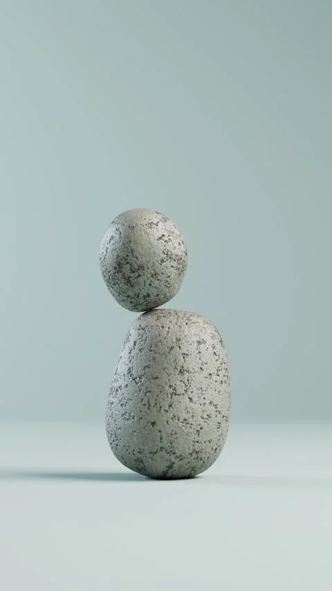 Two grey stones balancing in harmony. Stock Footage 327911300