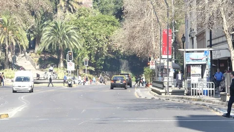 Two groups of people cross the Jose Miguel de La Barra Stock Footage 95924014