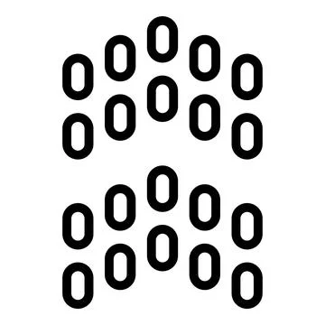 Two groups of rounded oblongs forming a triangular shape, minimalist black and 스톡 일러스트
