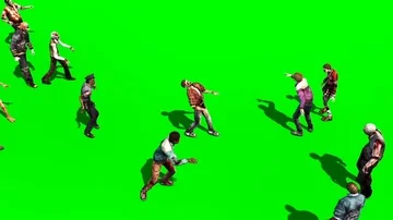 Two Groups of Zombies Cross Top Horror Scary Stock Footage 86072991