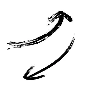 Two grunge hand drawn arrows indicating direction Stock Illustration