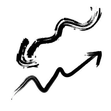 Two grunge hand drawn wavy arrows Stock Illustration