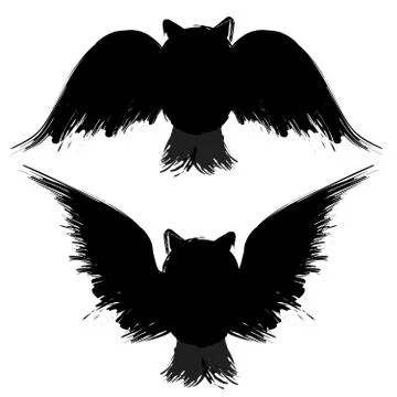 Two grunge owls Stock Illustration