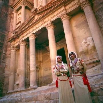 Two guards in Petra Stock Photos