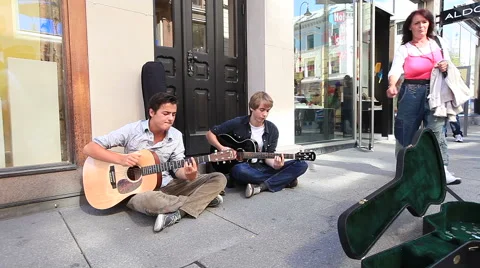 Two Guitar Players Are Singing a Norwegian Song Stock Footage 62199961
