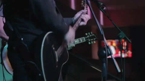  Two guitarists on the stage Stock Footage 47288880