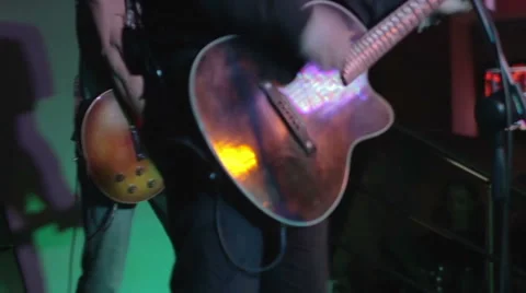  Two guitarists on the stage Stock Footage 47288921