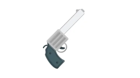 Two guns crossed in an X shape against a plain white background. Stock Footage 332461489