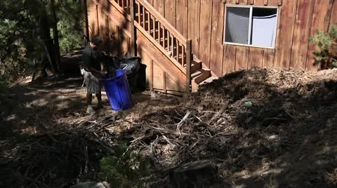 Two guys do yard work time lapsed Stock Footage 21029621