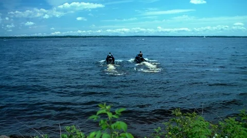 Two guys on jetski Stock-Footage 82470355