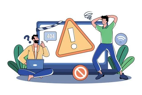 Two Guys Ran Into A Warning Error イラスト素材