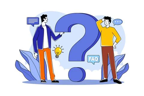 Two guys think about a question Illustrazione stock