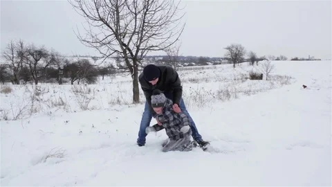 Two guys in winter Stock Footage 82792227