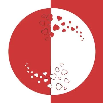 Two-half card with hearts イラスト素材