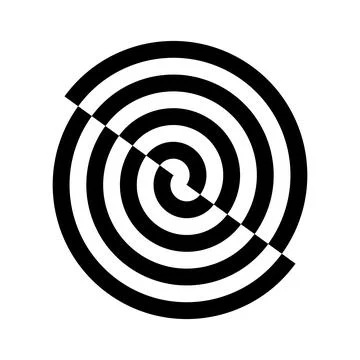 Two half circle with black concentric lines vector illustration Illustrazione stock