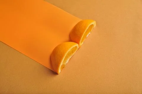 Two half of orange Stock Photos