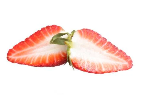 Two half strawberries Stock Photos