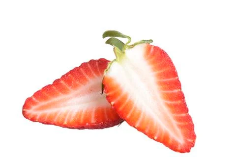 Two half strawberries Stock Photos