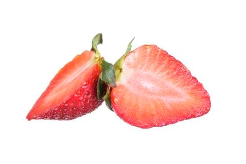 Two half strawberries Stock Photos
