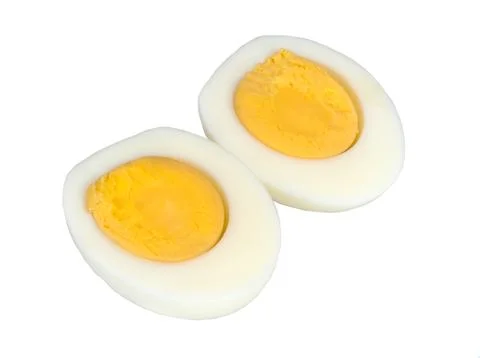 Two halfs of the egg isolated on white background Stock Photos