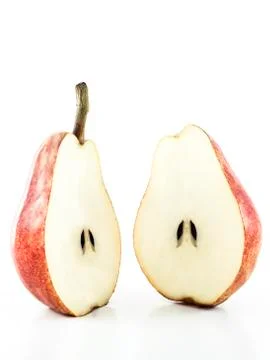 Two halfs of a pear Stock Photos