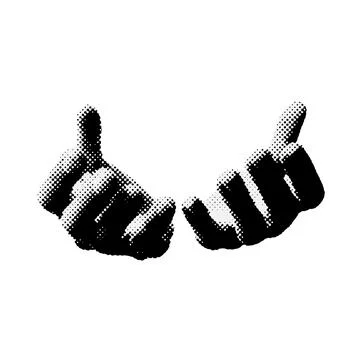 Two halftone hands. Vector illustration with gestures of hands with halftone Illustrazione stock