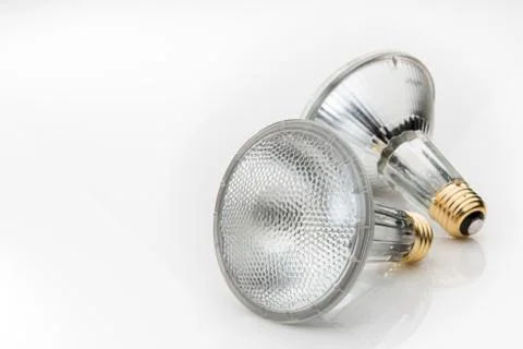 Two halogen flood lights isolated on white background Stock Photos
