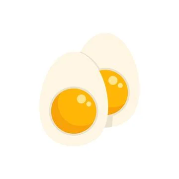 Two halved boiled eggs with yolk showing on white background Stock Illustration