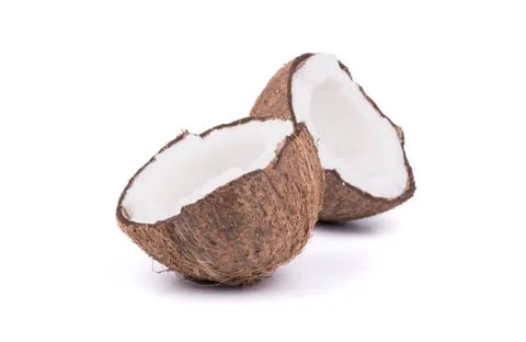 Two halves coconut Stock Photos