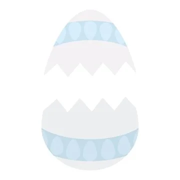 Two halves of an Easter egg. Cracked eggshell. 스톡 일러스트